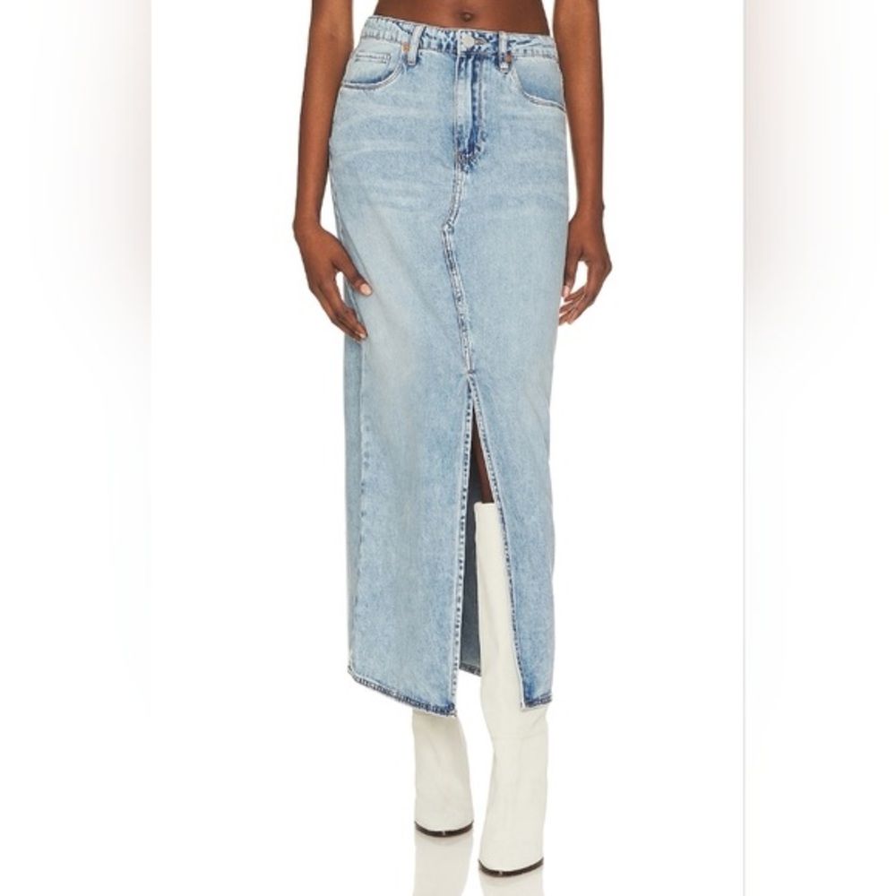 Blank NYC Light Blue Denim Midi Skirt